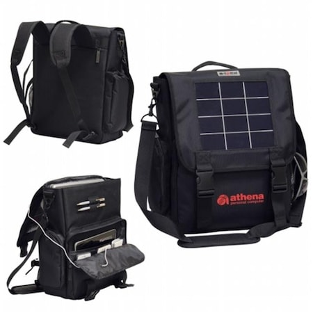 Preferred Nation Preferred Nation  P5283 BLK Solar Messenger & Backpack - Black P5283 BLK